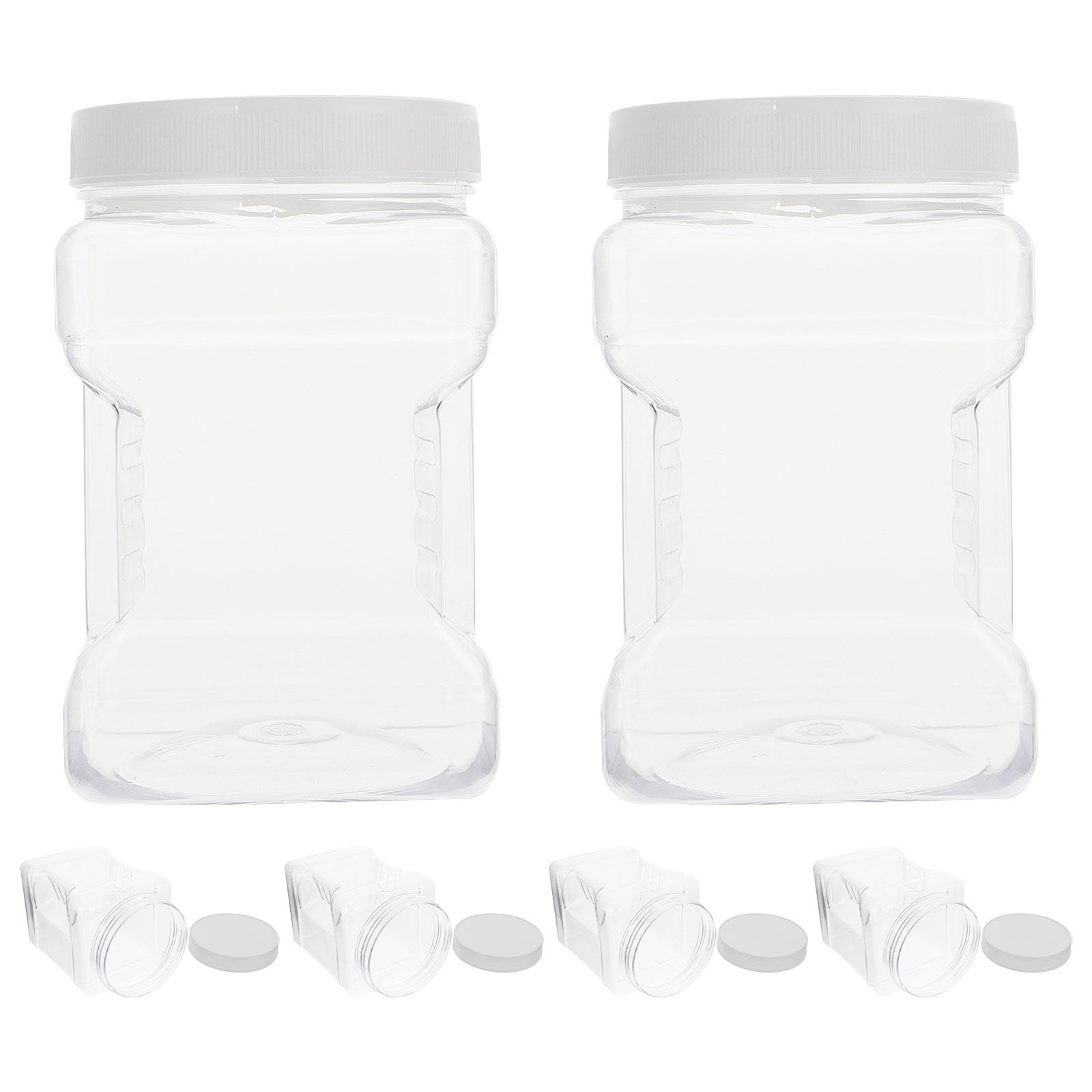 Food Storage Container - 6 Contenitori Quadrati Trasparenti in Plastica,