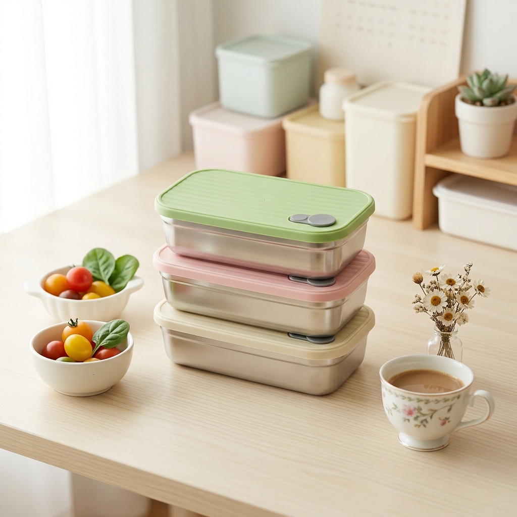 Food Storage Prep Containers - Contenitore per Pranzo in Acciaio Inox,
