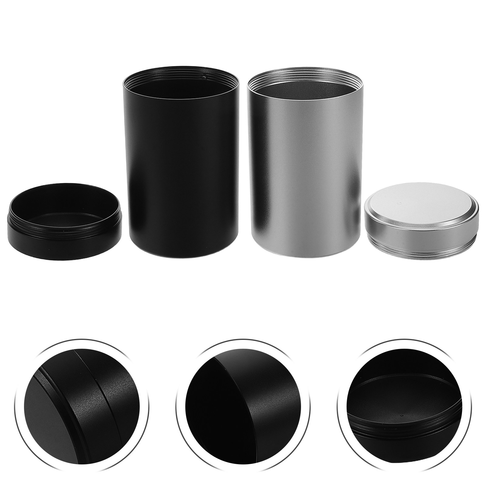 Food Storage Container - Set di 2 Barattoli in Metallo,