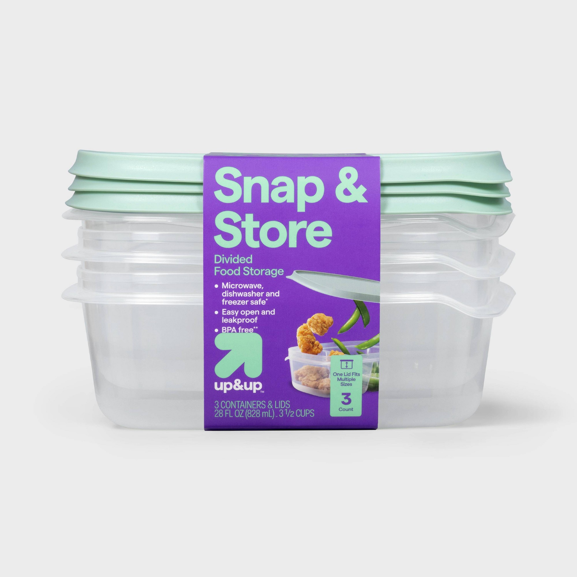 Food Storage Prep Containers - Contenitori rettangolari in plastica trasparente da