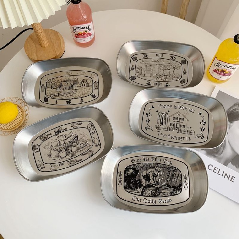 Food Storage Table - 2 Pezzi Vassoio Vintage Americano in