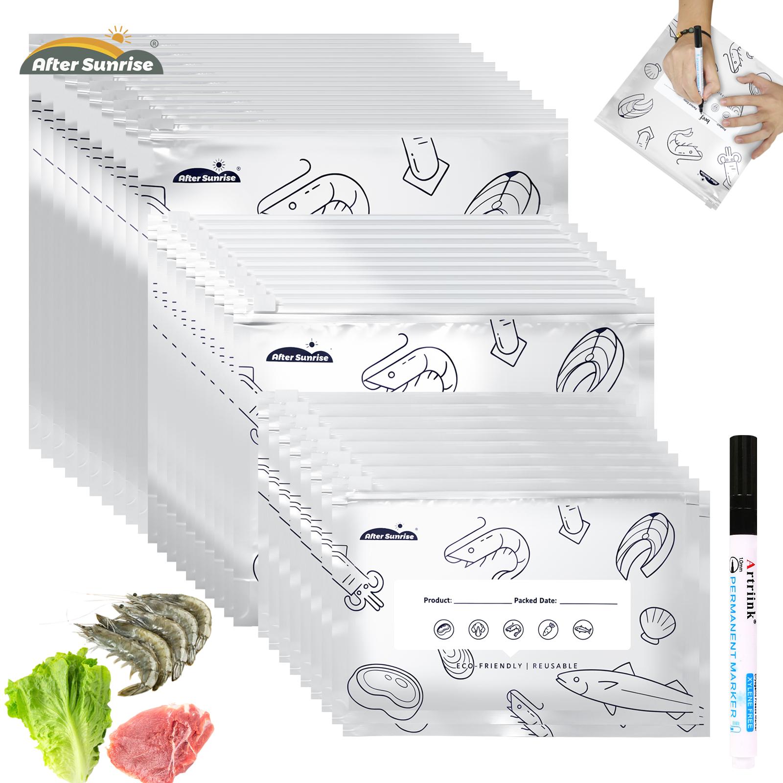 Food Storage Aluminum - 【Alimenti Refrigerati】Sacchetti Riutilizzabili in Alluminio Sigillabili,