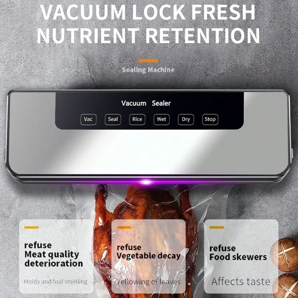 Food Storage Vacuum Seal - Sigillatrice Sottovuoto Elettrica con Pulsante Touch,