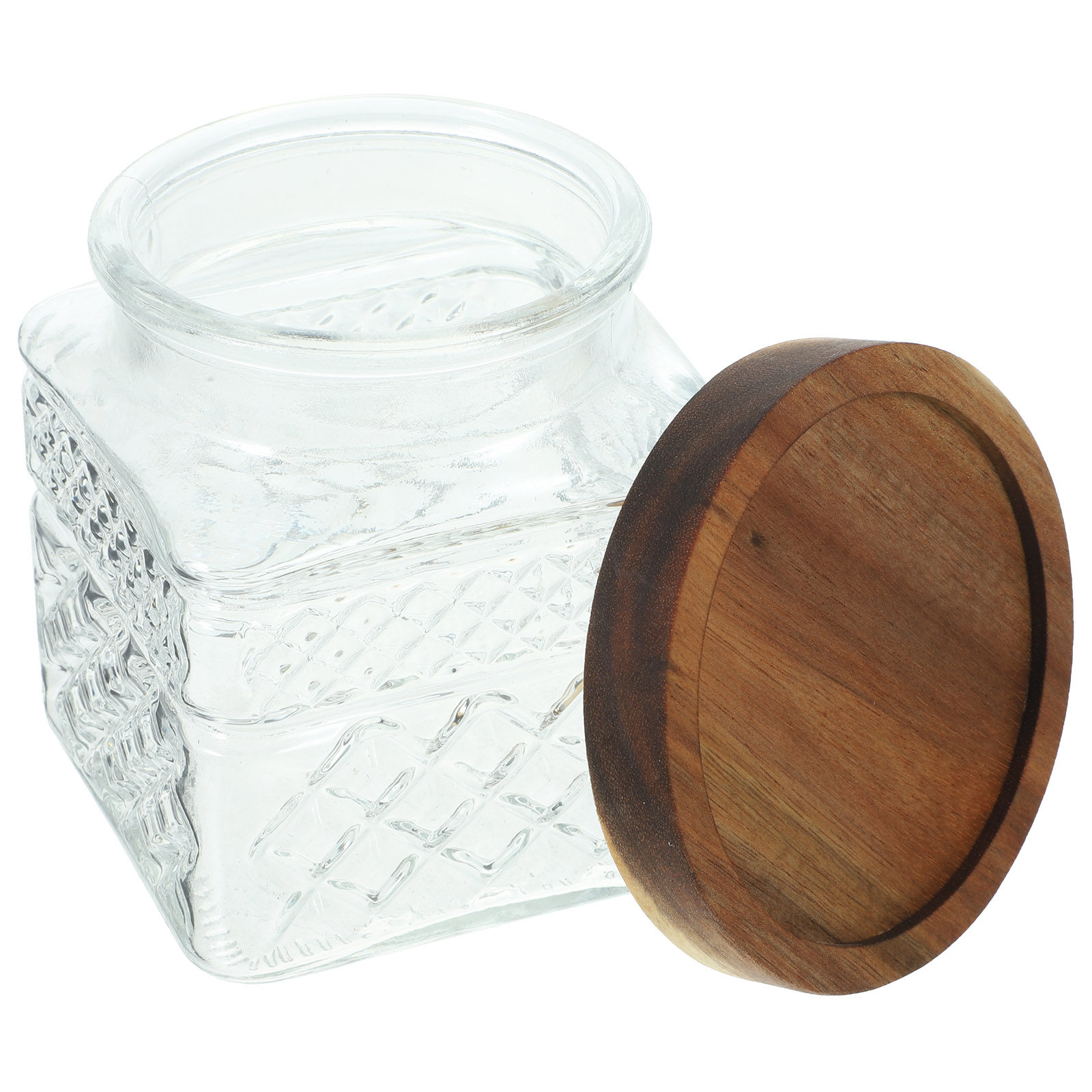 Food Storage Jars With Wooden Lids - Barattolo in Vetro per Conservazione Alimenti,