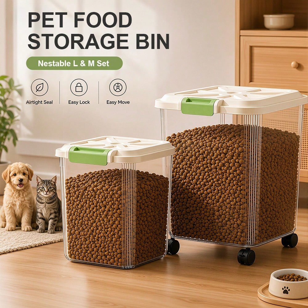 Food Storage With Wheels - Set di 2 Contenitori per Alimenti