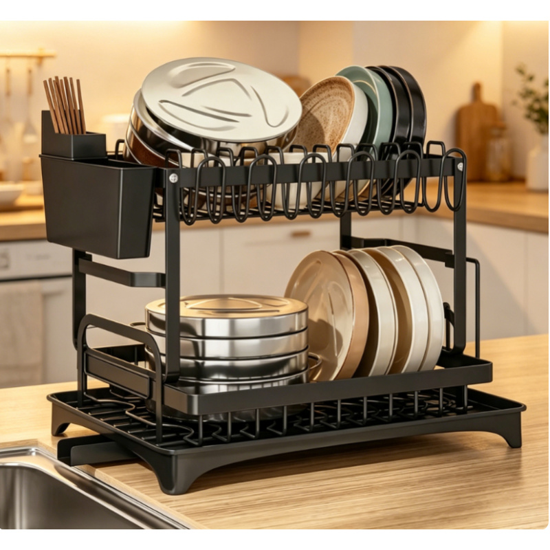 Food Storage Shelving - Scolapiatti in Metallo a 2 Livelli