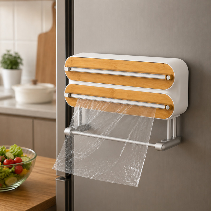 Food Storage Aluminum - Dispenser Magnetico Tagliacarta per Pellicola Alimentare,
