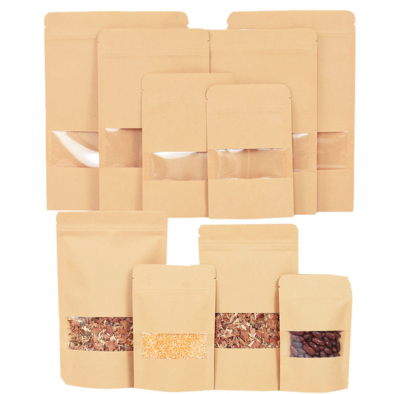 Food Storage With Lock - 20/50pcs Sacchetti di carta Kraft con