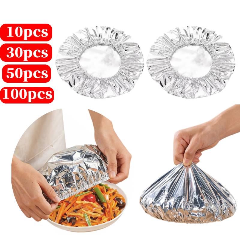 Food Storage Aluminum - 10-100 Pezzi di Coperture Riutilizzabili in