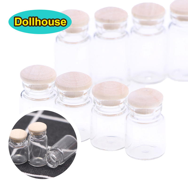 Food Storage Jars With Wooden Lids - 4 pezzi 1:12 barattoli di vetro