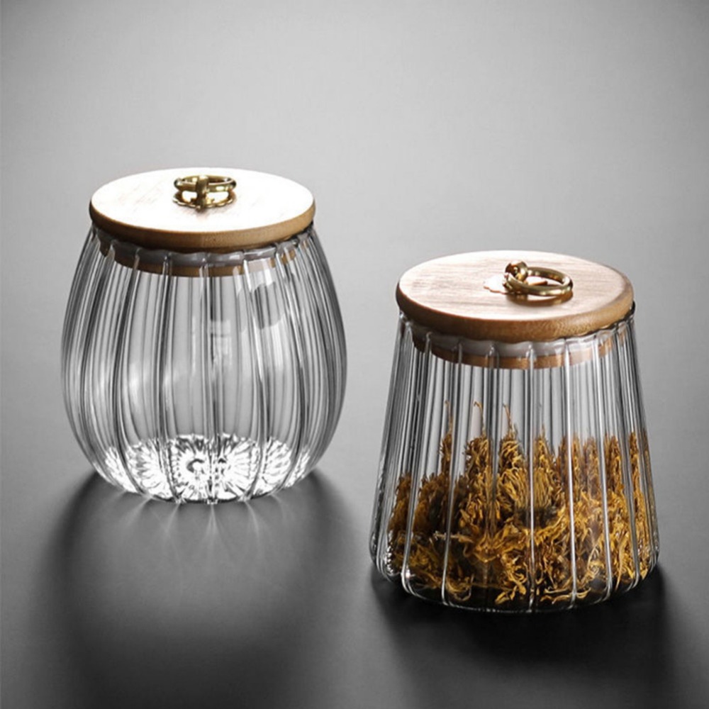 Food Storage Jars With Wooden Lids - Contenitore per alimenti bottiglie per la