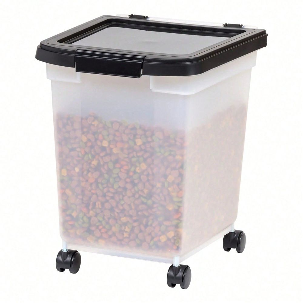 Food Storage With Wheels - Secchio di Stoccaggio in Plastica Trasparente