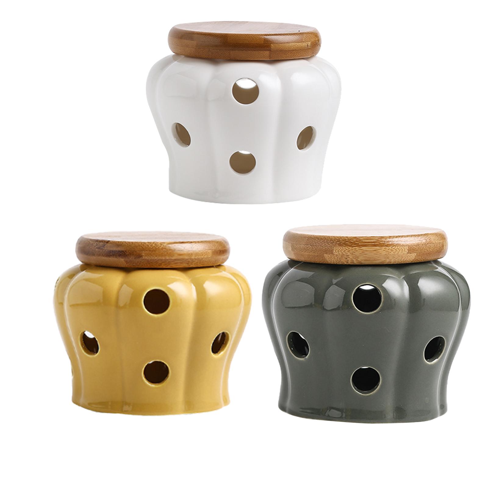Contenitore per aglio in ceram - Food Storage Jars With Wooden Lids recensione e prezzo