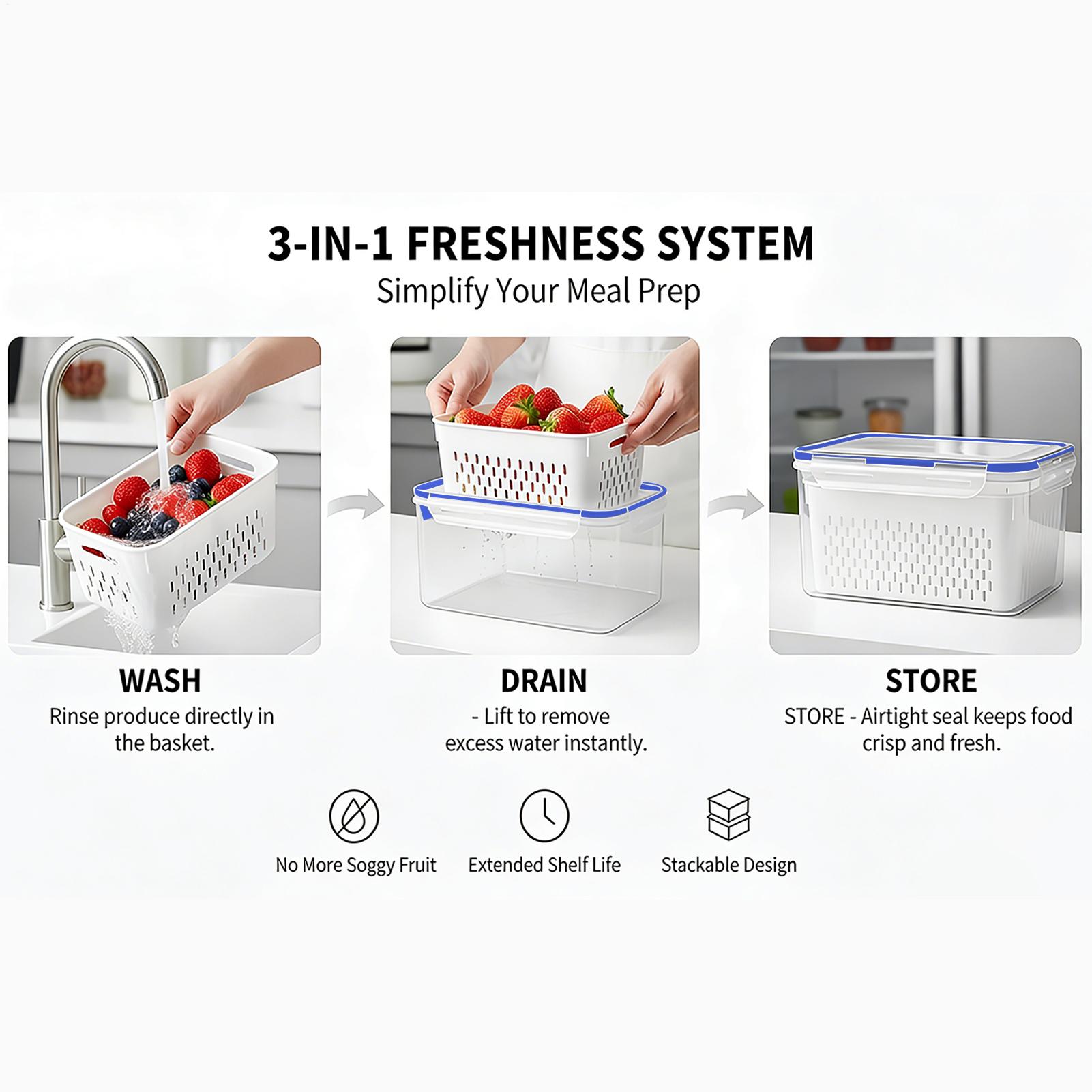 Contenitore per alimenti 4 in  - Food Storage Vegetables recensione e prezzo