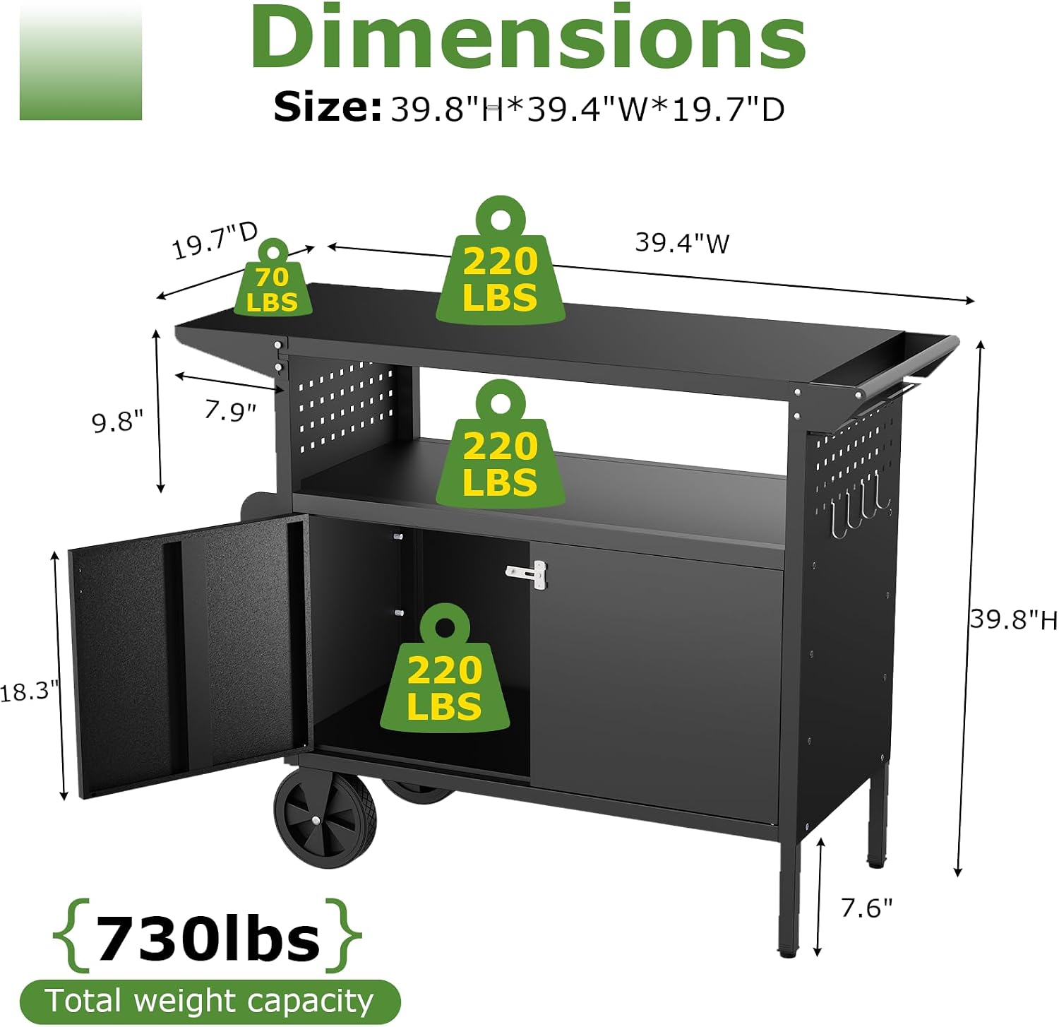 Carrello da esterno per barbec - Food Storage With Wheels recensione e prezzo
