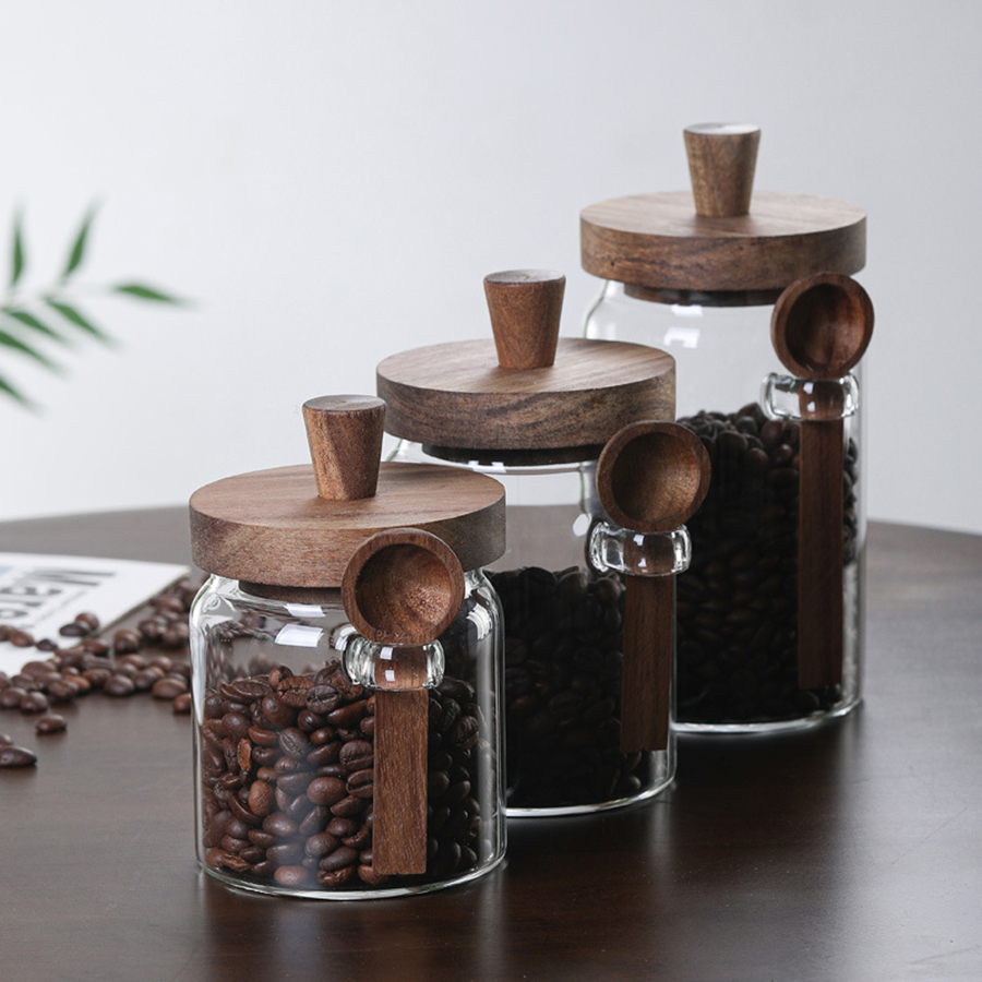 Contenitori per alimenti in ve - Food Storage Jars With Wooden Lids recensione e prezzo