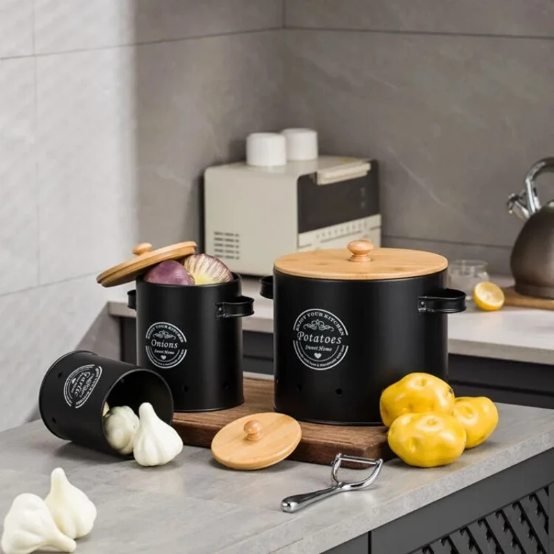 Set di 3 Contenitori in Metall - Food Storage Jars With Wooden Lids recensione e prezzo