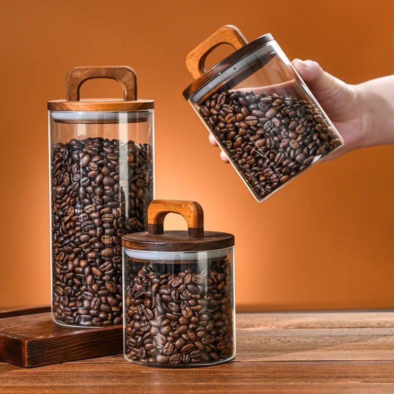 Barattolo di vetro con coperch - Food Storage Jars With Wooden Lids recensione e prezzo