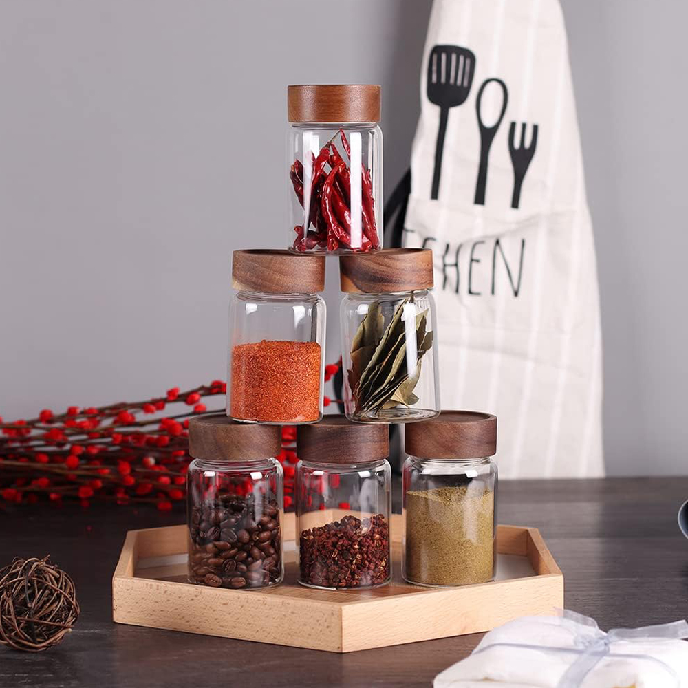 Barattoli in vetro per aliment - Food Storage Jars With Wooden Lids recensione e prezzo