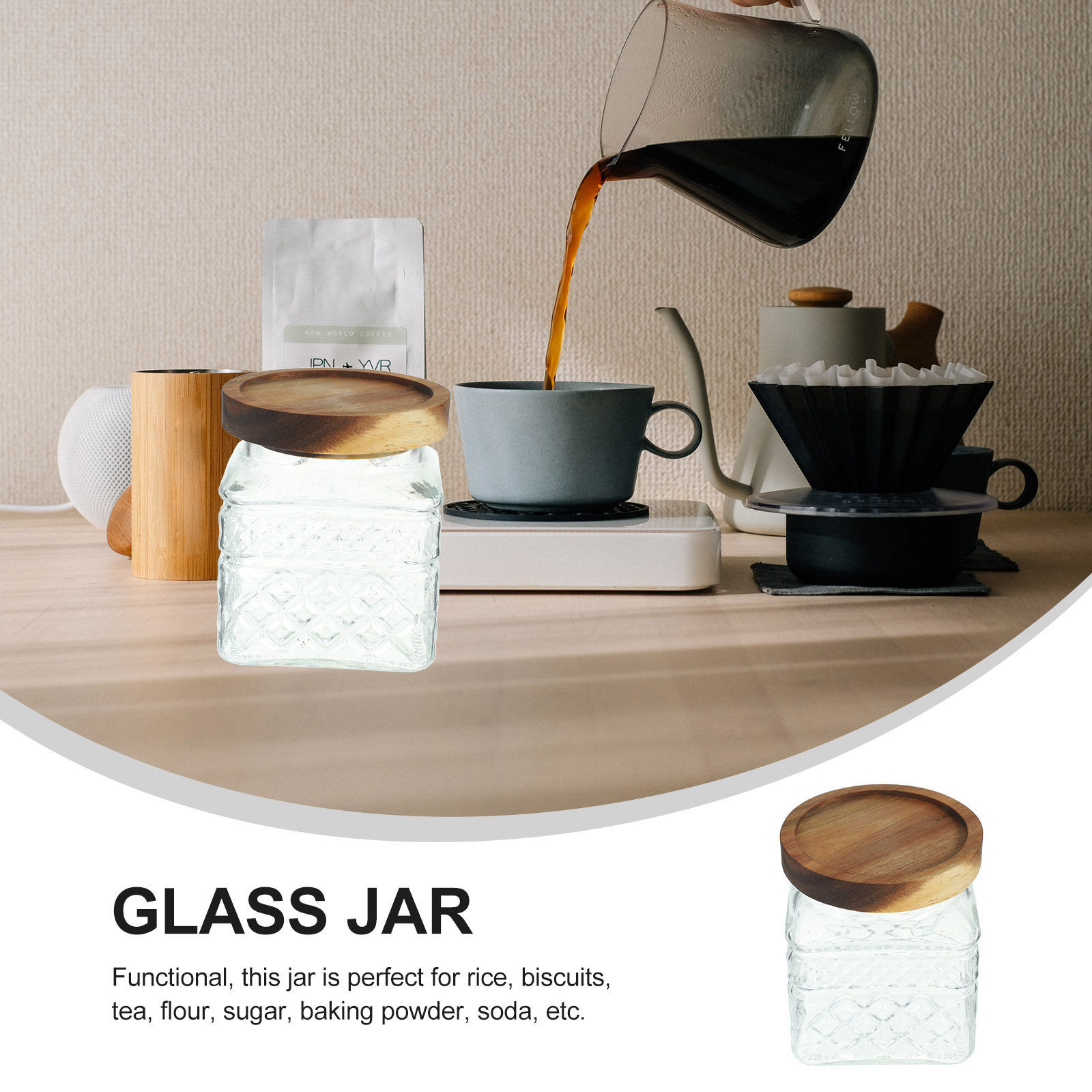 Barattolo in Vetro per Conserv - Food Storage Jars With Wooden Lids recensione e prezzo