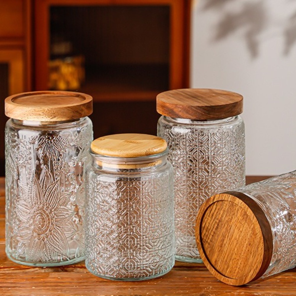 Bottiglie di stoccaggio da 100 - Food Storage Jars With Wooden Lids recensione e prezzo