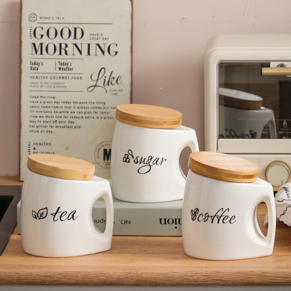 Barattolo in Ceramica con Cope - Food Storage Jars With Wooden Lids recensione e prezzo