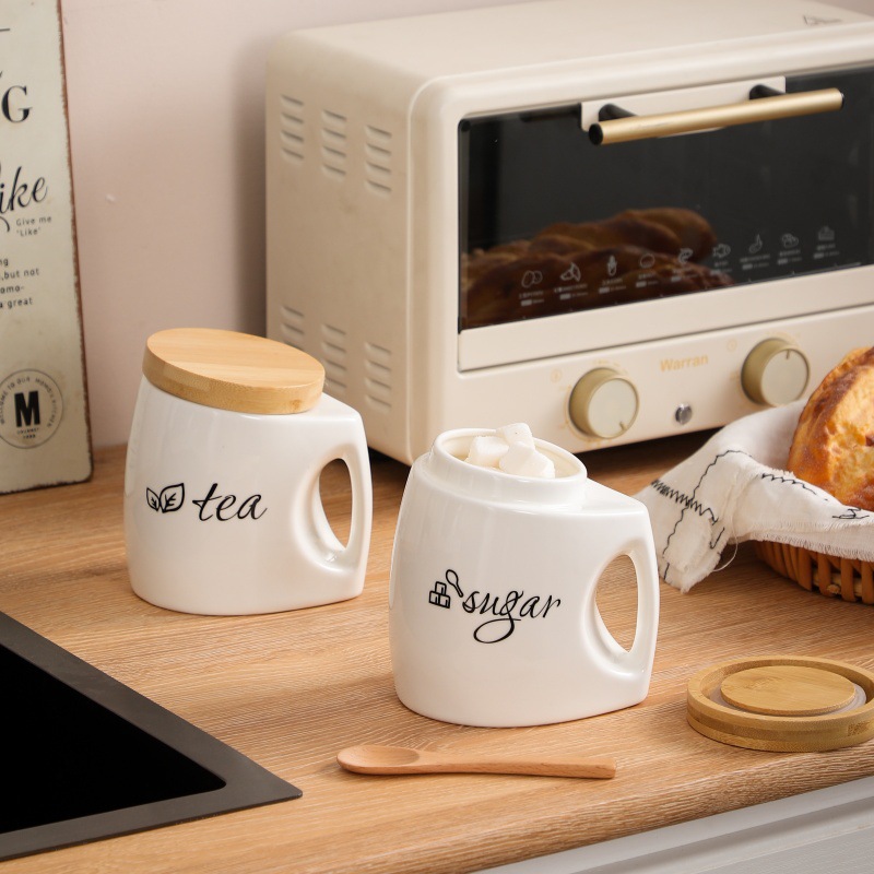 Barattolo in Ceramica con Cope - Food Storage Jars With Wooden Lids recensione e prezzo