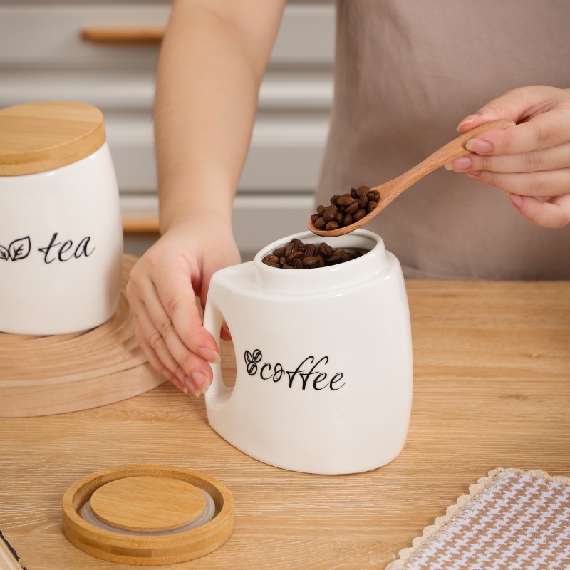 Barattolo in Ceramica con Cope - Food Storage Jars With Wooden Lids recensione e prezzo