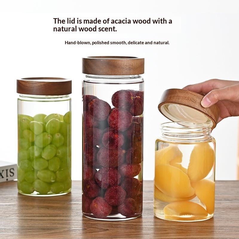 Contenitore in Vetro Trasparen - Food Storage Jars With Wooden Lids recensione e prezzo