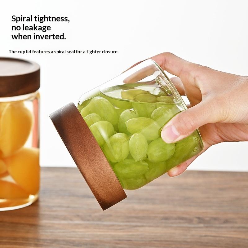 Contenitore in Vetro Trasparen - Food Storage Jars With Wooden Lids recensione e prezzo